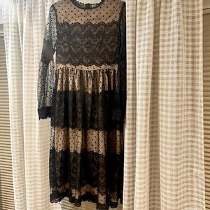 Beautiful black and nude lace dress, size M